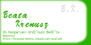 beata krenusz business card